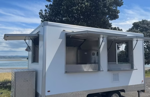 Square Food Trailer White 3.9m