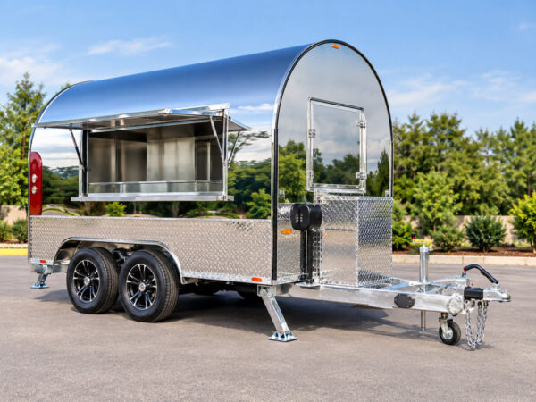 Stainless Steel Food Truck Food Trailers Catering Van 280x200x240cm