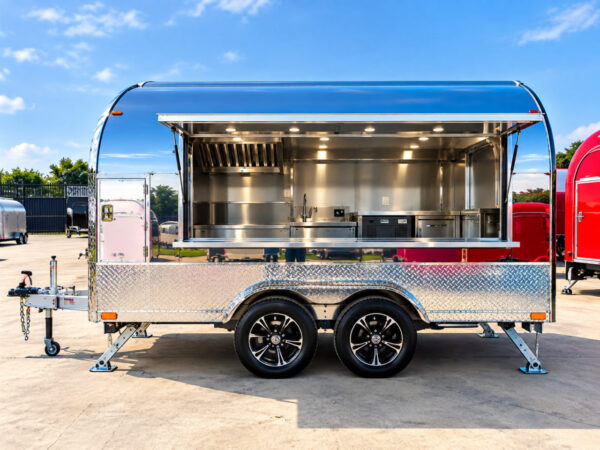 Stainless Steel Food Truck Food Trailers Catering Van 340x200x240cm
